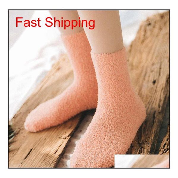 

ladies fulffy socks solid colors women fuzzy sock winter sock warm socks home towel candy color thick floor thermal sleeping socks g06pi, Black
