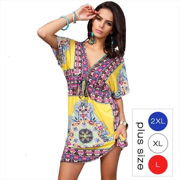 

women summer dress loose sundresses deep v neck dashiki print tunic beach dresses big size 2xl woman sundress robe designer clothes, Black;gray