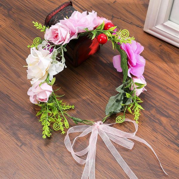 

haimeikang berry flower crown girl bridal floral headband wreath wedding hairbands hair accessories women bridesmai jllksf