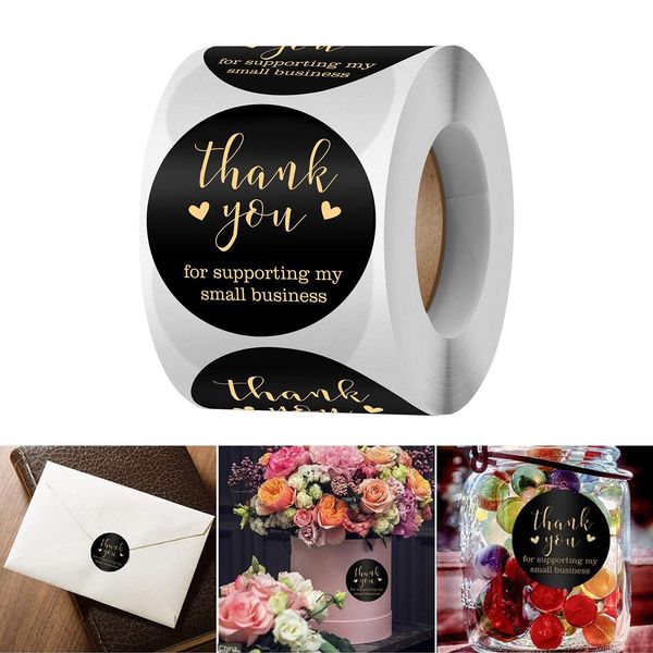 

thank you for supporting my small business sticker, thank you stickers, 500 labels per roll