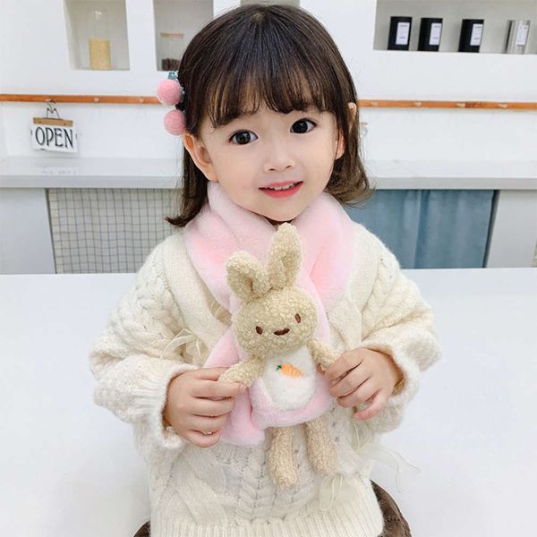 

korean women's autumn children's version boy's lovely scarf princs thickened plush warm windproof girl's neck in winter, Red;brown