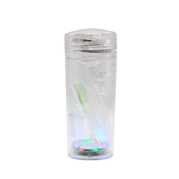 Mini arabische Wasserpfeife aus Glas, Vapro, LED-Beleuchtung, komplettes Set, 1 Schlauch, Shisha-Vase, tragbares Dab-Rig