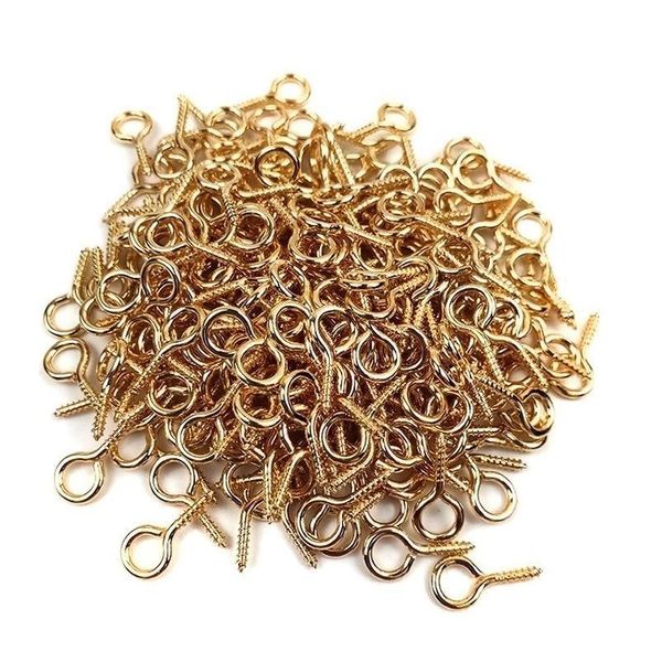 

retail 100pcs small tiny mini eye pins eyelet connector screw loops for pendants of 8mm x 4 mm metal eyepins hooks bbyjxw