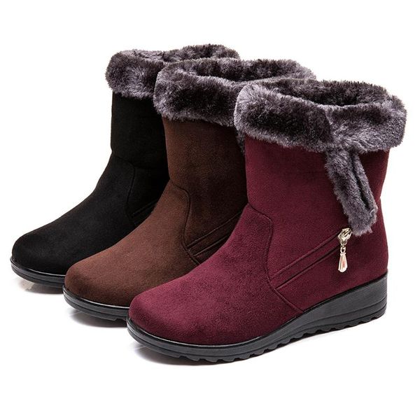 

новые женщины boots женщины вниз зимние сапоги платформа теплый снег женская обувь женщина теплый меховой botas mujer вскользь пинетки, Black
