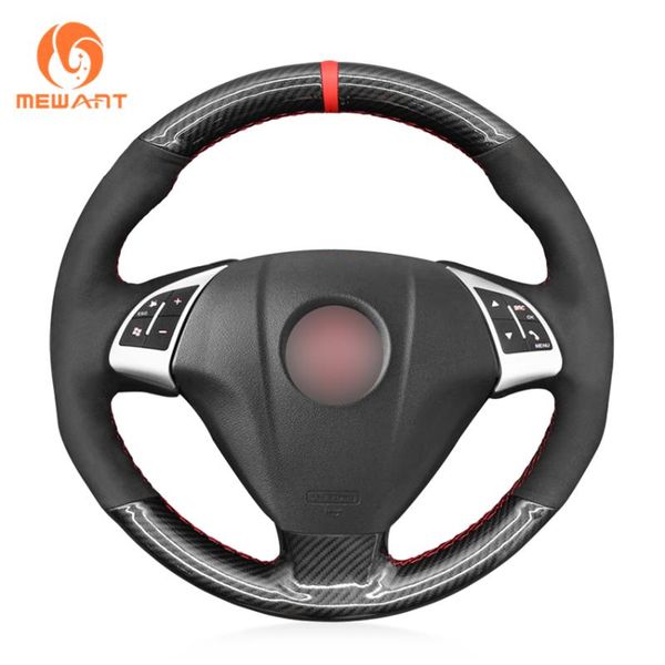 

mewant black pu carbon fiber hand sew car steering wheel cover for bravo doblo combo vauxhall combo (tour) 2012-2020