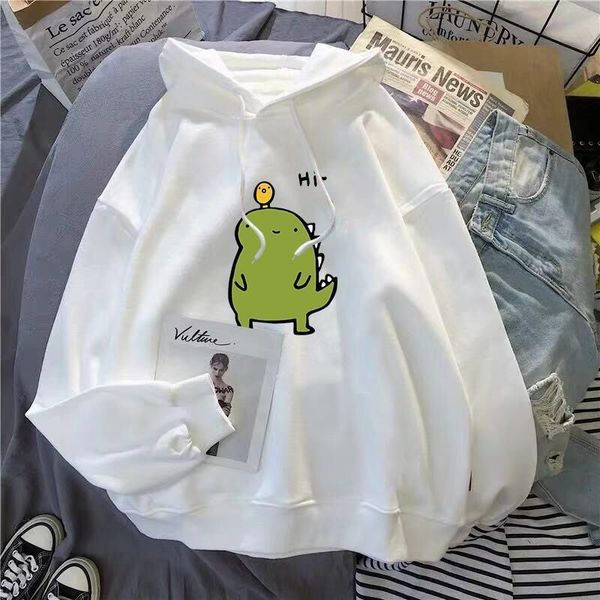 

2021 new kawaii impression the cartoon hoodie sweatpants hood released sweater oversize streetswear female hoodies long poei, Black