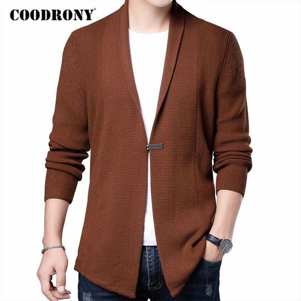 

coodrony brand cardigan men clothing 2020 autumn winter streetwear fashion sweater men thick warm knitted wool sweatercoat c11611, White;black