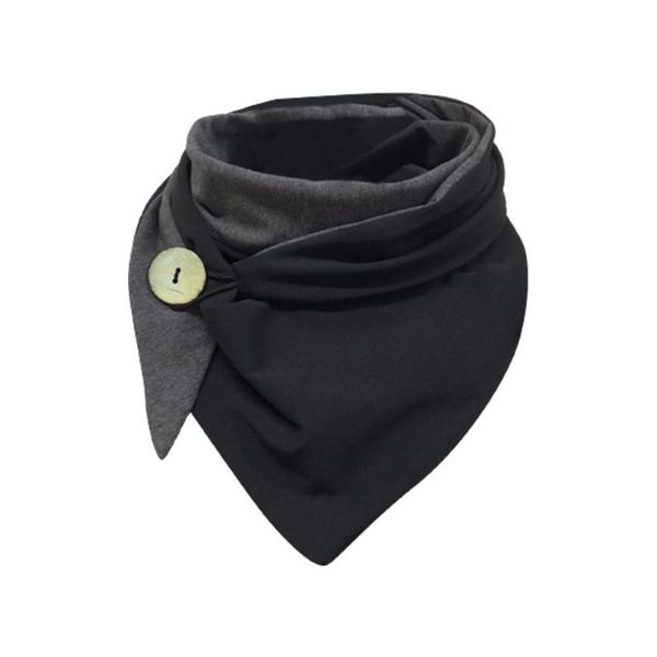 

scarves ladies triangle scarf button wild thickening simple shawl print fashion warm c5d8, Blue;gray