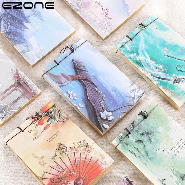

ezone1pc chinese style vintage diary retro notebook sketchbook stationery office school supplies day planner gift for kids, Purple;pink