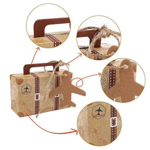 

мини-чемодан kraft paper box candy подарки box путешествия themed свадьба сувениры для гостей baby shower birthday party supplies wmting