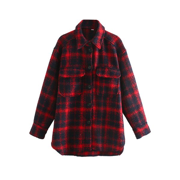 

2021 new soft vintage women tweed shirts spring-fall fashion elegant ladies loose streetwear girls oversize outwear doo0, White
