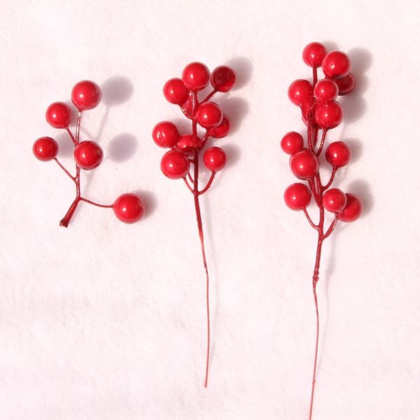 

124zf simulation artificial red fruit string christmas little flower artificial floweraccessories cuttings flower vine imitation decorations