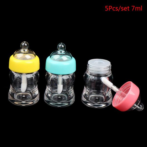 

storage bottles & jars 5pcs 5ml/6ml/7ml empty lip gloss tube clear mini refillable cute plastic diy