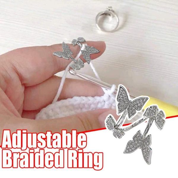 

adjustable knitting loop crochet loop knitting accessories ring1, Black