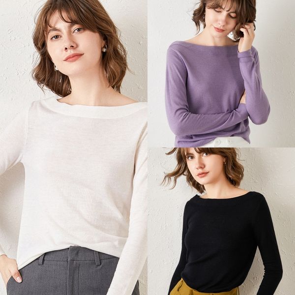 

aok0i sleeve knit knitwearwoolen sweater wear autumn 2020 new women's early clothing autumn long women's pullover knitwear bottomi, White;black