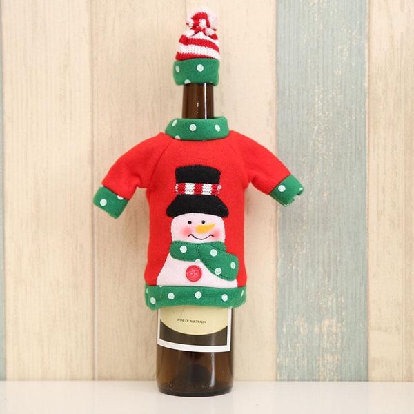 

liquor wine bottle cover embroidery santa claus christmas bar tender decorations1