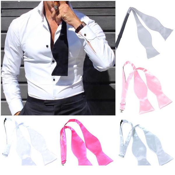 

man bowtie classic fashion wedding party formal satin polyester gourd gift suits bow tie style neckwear qyltqo, Black;gray