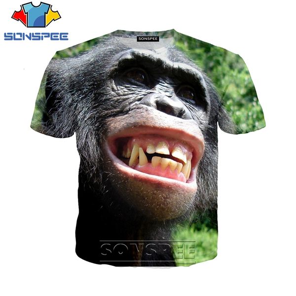 

animal monkey gorilla 3d print shirts funny kawaii oversized men clothing