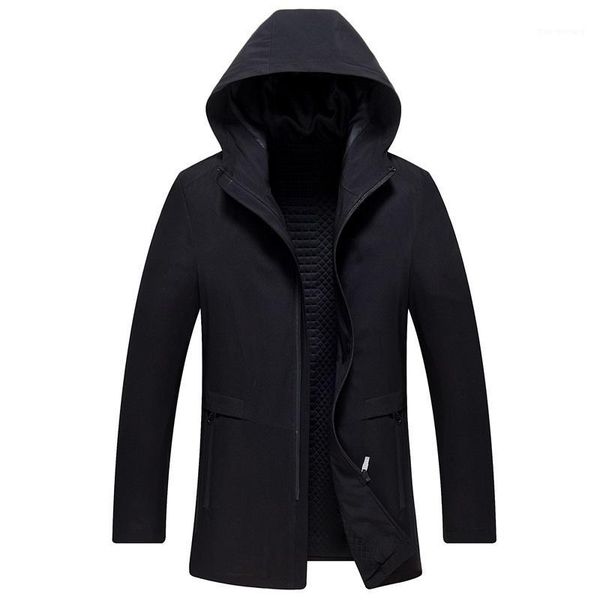 

mens spring autumn brand clothing silm fit trench coat casual hooded youth coat fashion solid jackets for men1, Tan;black