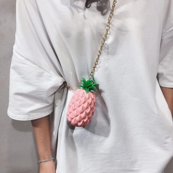 

women's bags new fashion pineapple jelly pack silicone messenger bag small shoulder bag crossbody bags chain pack bolso mujer