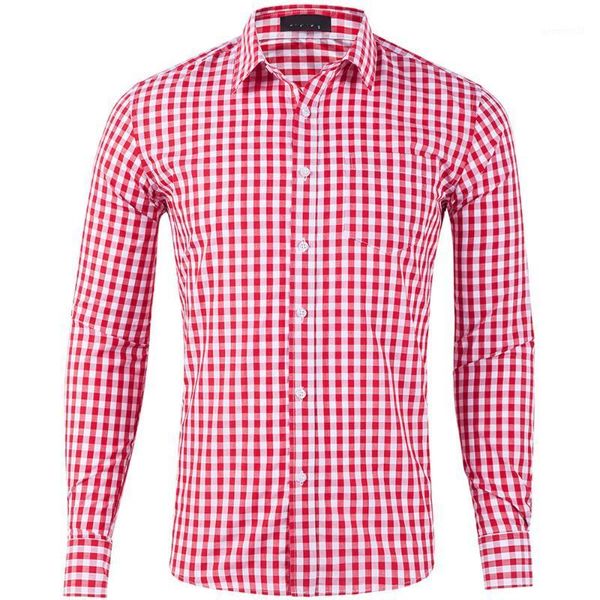 

men's casual shirts 2021 fashion cotton plaid formal wear mens clothes male brand smart no ironing us size men autumn moownuc mwc1, White;black