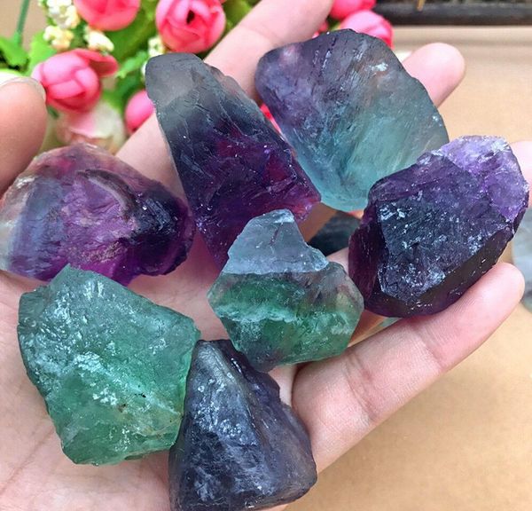 

1pcs colorful natural fluorite crystal striped fluorite quartz crystal stone point healing wmtabx dh_niceshop