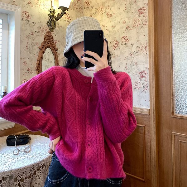 

knitted sweater cardigan women's autumn jacket jacketjacket short jacketnew korean casual versatile loose and thin outerwear short 80zs, White;black