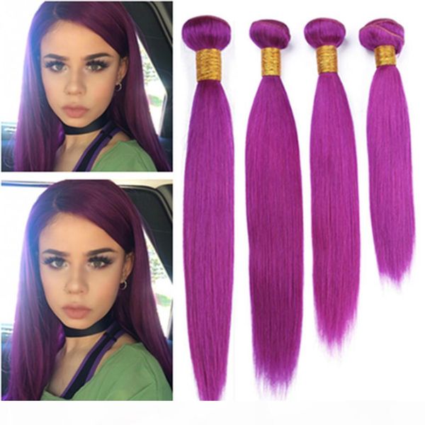 

pure purple virgin indian human hair silky straight weave bundles 4pcs 400gram purple colored virgin human hair wefts extensions 10-30, Black;brown