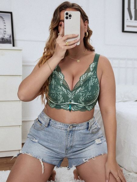 

plus contrast lace bra a6pg#, Black;white