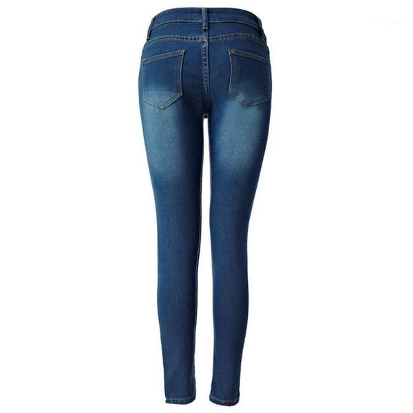 

denim jeans trousers pencil-pants jeggings stretch skinny bleached high-waist womens slimdm0011, Blue