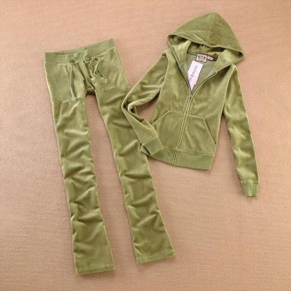 

spring fall 2021 womens brand velvet fabric tracksuits velour suit women suit hoodies and pants size xs xl, Gray