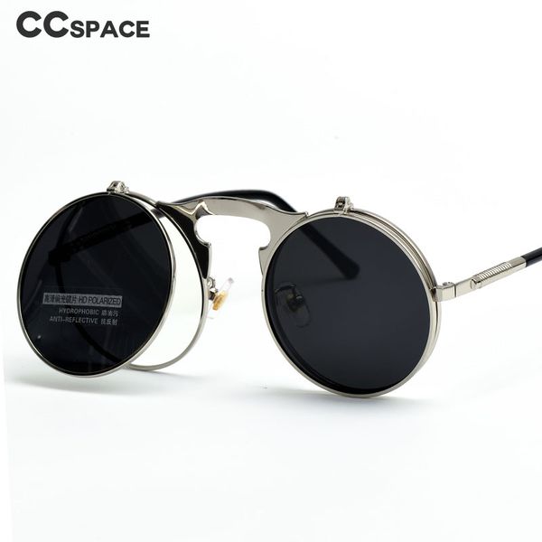 

Designer sunglasses Steampunk Round Sunglasses Women Men Metal Vintage Flip Circular Double lens Sun Glasses Style CIRCLE Shades