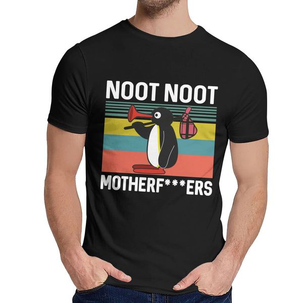 

sport funny cartoon noot noot pingu motherf***ers t shirt casual o-neck anime male natural cotton t-shirt