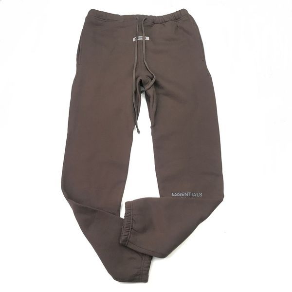 

coffee color reflective fleece sweatpants hip hop relaxed fit drawstring trousers, Black