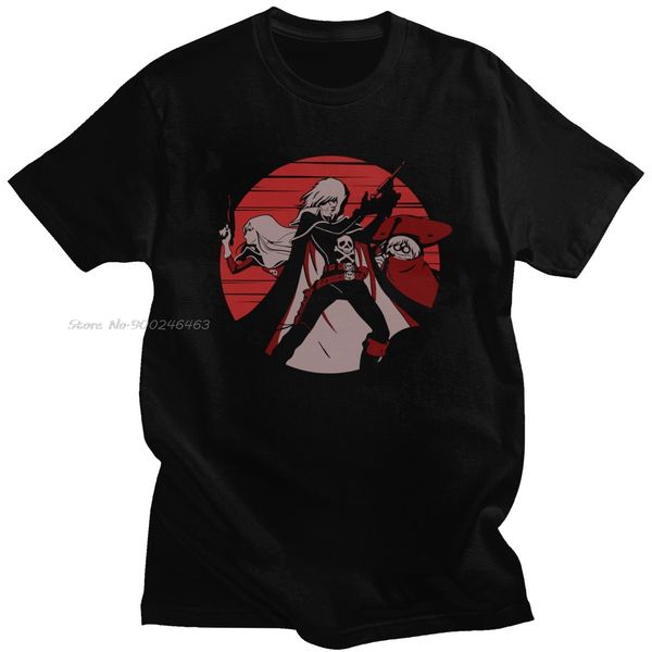 

sport gorgeous men's space pirate captain harlock t shirt short sleeve soft cotton t-shirt o-neck summer tees anime tshirt gift