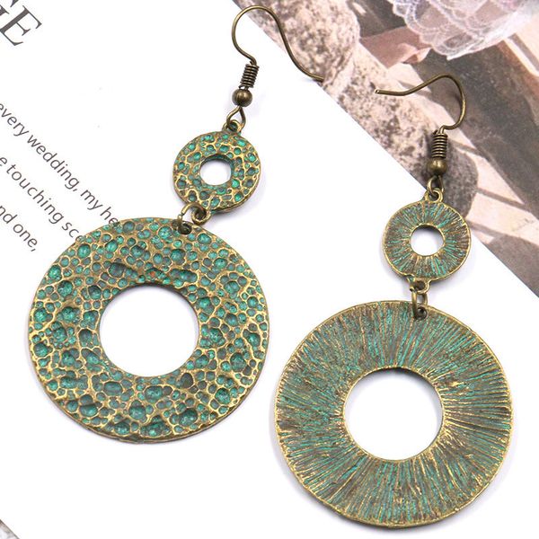

geometry combination round earring bohemian earrings, Silver