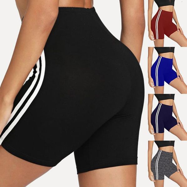 

sports shorts casual new aummer ladies high waist stripe fitness shorts for women seamless short workout leggings sportswear, White;black