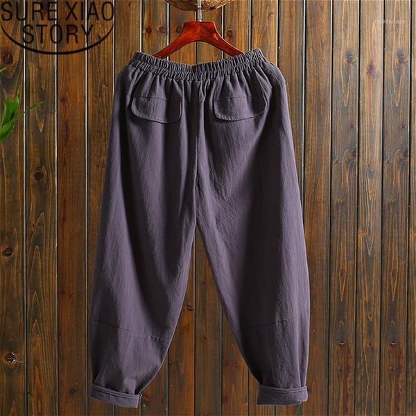 

pants women 2019 harajuku sweatpants loose elastic waist casual ankle-length pants flat harem solid 2469 501, Black;white