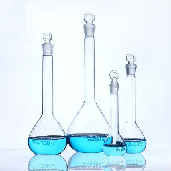 

2 pieces/pack transparent/brown glass volumetric flask laboratory equipment1