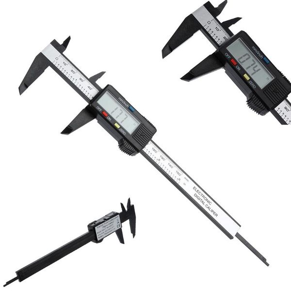 

150mm/6inch lcd digital electronic carbon fiber vernier caliper gauge micrometer for woodworking measuring tools #15