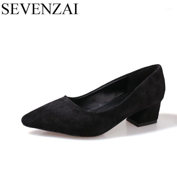 

4cm high heels women pumps elegant pointed toe suede leather ladies dress footwear luxury height increasing work office shoes1, Black