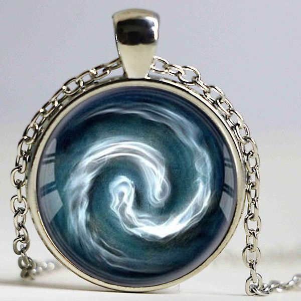 

avatar the last air bender pendant air nomad necklace glass cabochon round dome necklace bijouterie movie jewelry, Silver