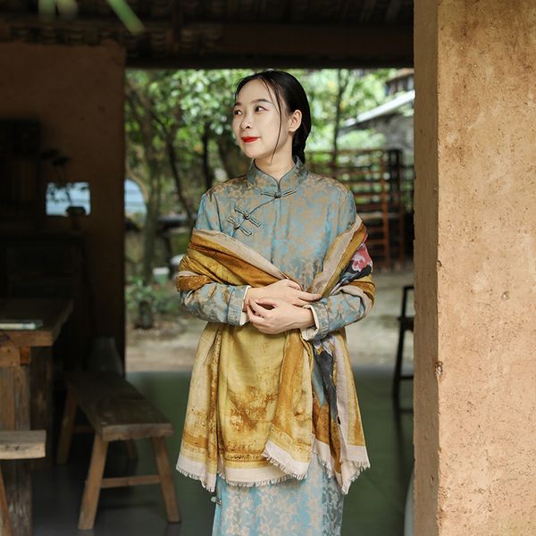 

scarves south of the yangtze river in autumn and winter, Blue;gray