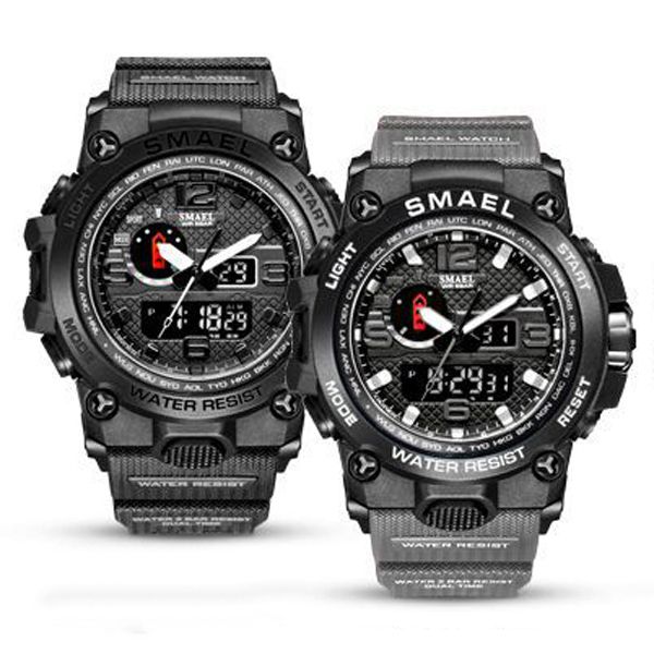 

new smael quartz ditigal mens watch high school student mens watches black waterproof sport watches a05c1, Slivery;brown