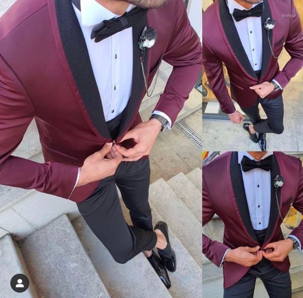 

costume homme men suits wedding tuxedos for groom 2021 new arrival slim fit blazer terno masculino 3 pieces jacket pant vest1, White;black