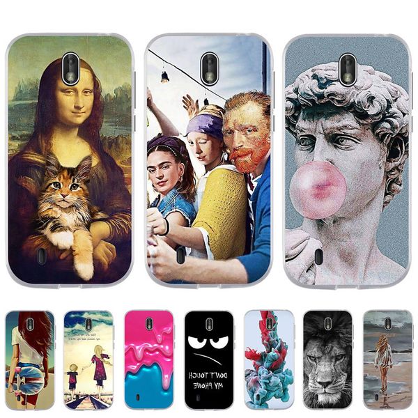

case cover cartoon painted silicone soft shell for nokia 1 bumper full protective phone funda coque bags