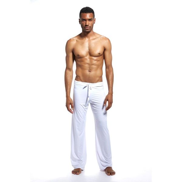 

yoga outfits n2n with the same paragraph men's home pants clothes ice silk fabric ps504, White;red