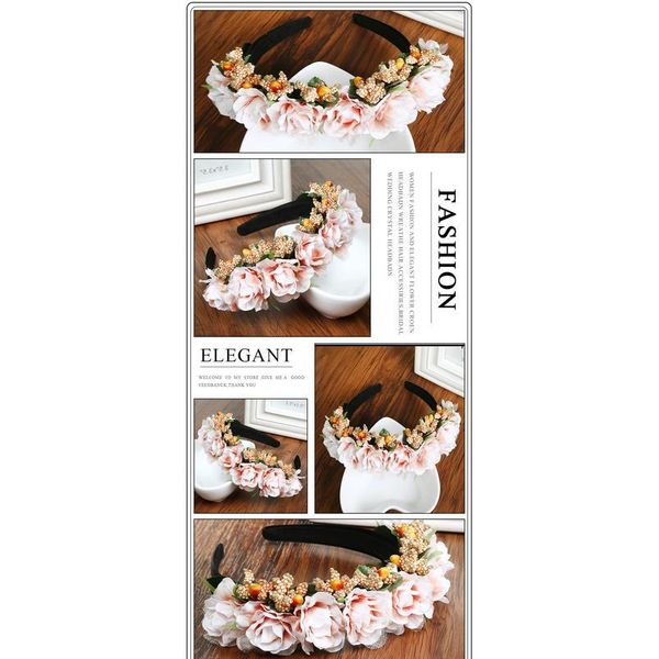 

haimeikang fashion women summer beach wreath rose flower crown headband beach floral garlands hair band bridal hair acc qylyct