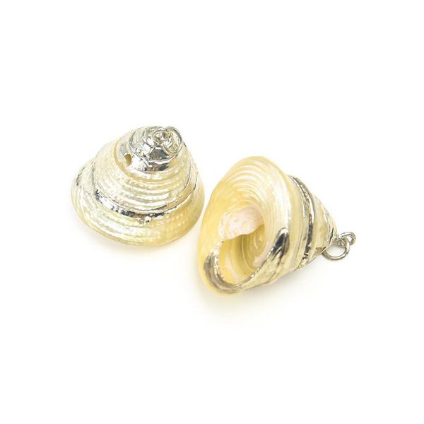 

2pcs natural tower conch pendant seashells necklace charms pendant shell for diy ornaments jewelry earrings making accessories h jllujc