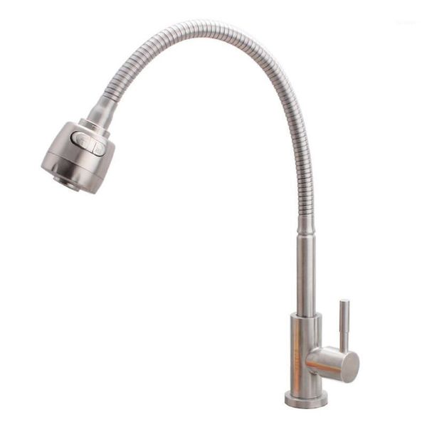 

dishykooker 304 stainless steel cold water kitchen faucet sink tap1